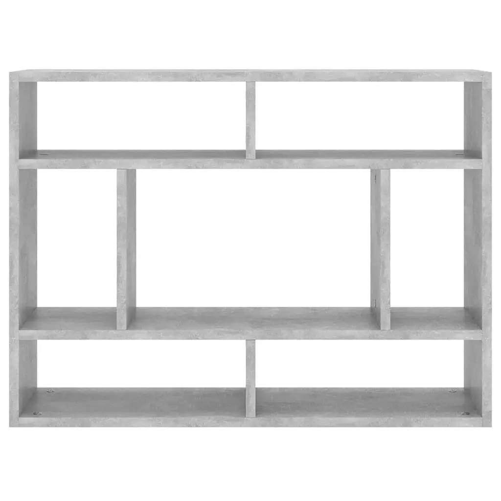 Wall Shelf Grey Open Compartment Storage Display Unit