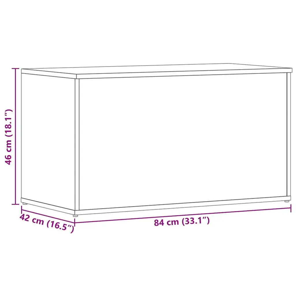 Storage Chest White Rectangular Engineered Wood Modern Organizer
