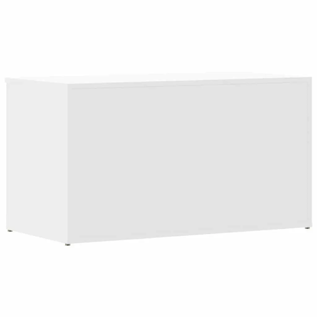 Storage Chest White Rectangular Engineered Wood Modern Organizer