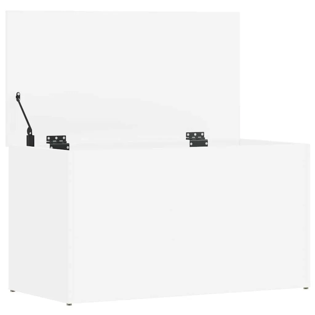 Storage Chest White Rectangular Engineered Wood Modern Organizer