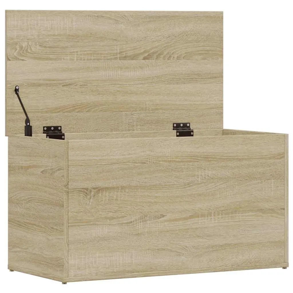 Storage Chest Brown Wooden Organizer 84x42x46cm Spacious Interior Stable Top Surface
