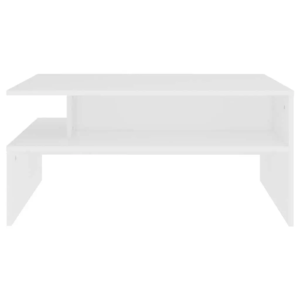 Coffee Table White Modern Storage Shelf