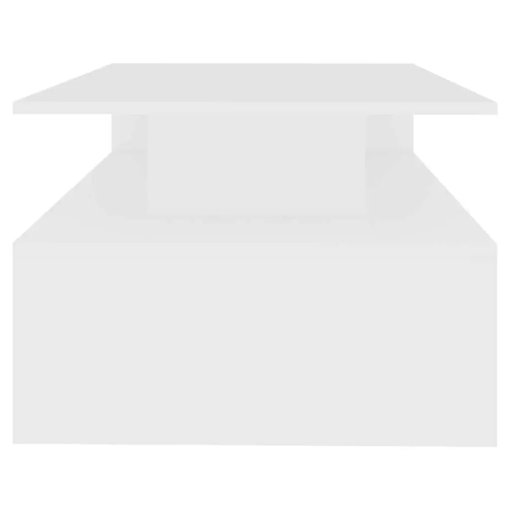 Coffee Table White Modern Storage Shelf