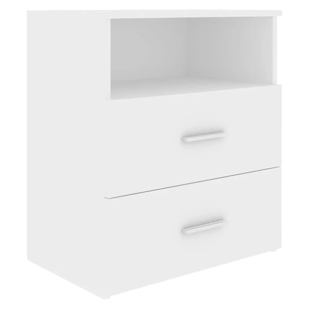 Bedside Table White Modern Nightstand Cabinet Storage Drawers Shelf