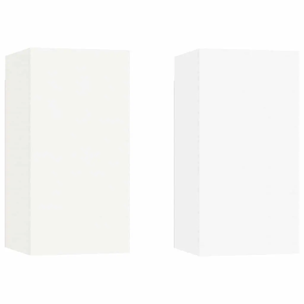 Wall-Mounted TV Cabinet Set 2 pcs White Storage Shelves Living Room Furniture