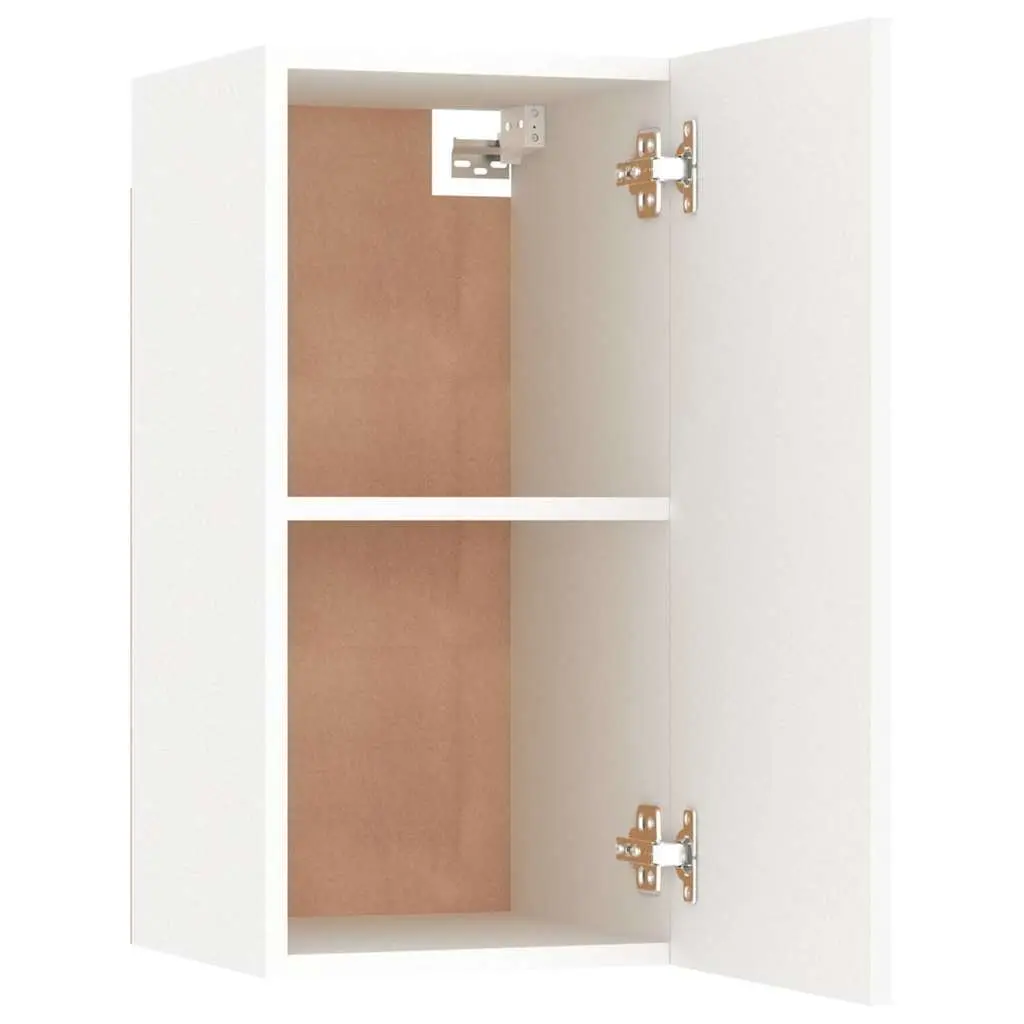 Wall-Mounted TV Cabinet Set 2 pcs White Storage Shelves Living Room Furniture