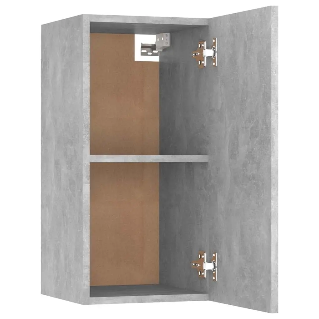 Wall-Mounted TV Cabinet Grey 2 Shelves Living Room Storage Unit Engineered Wood