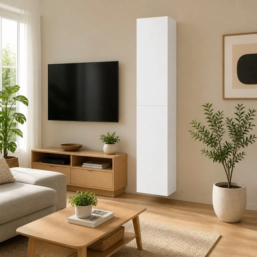 Wall-Mounted TV Cabinet Set with Storage Shelves