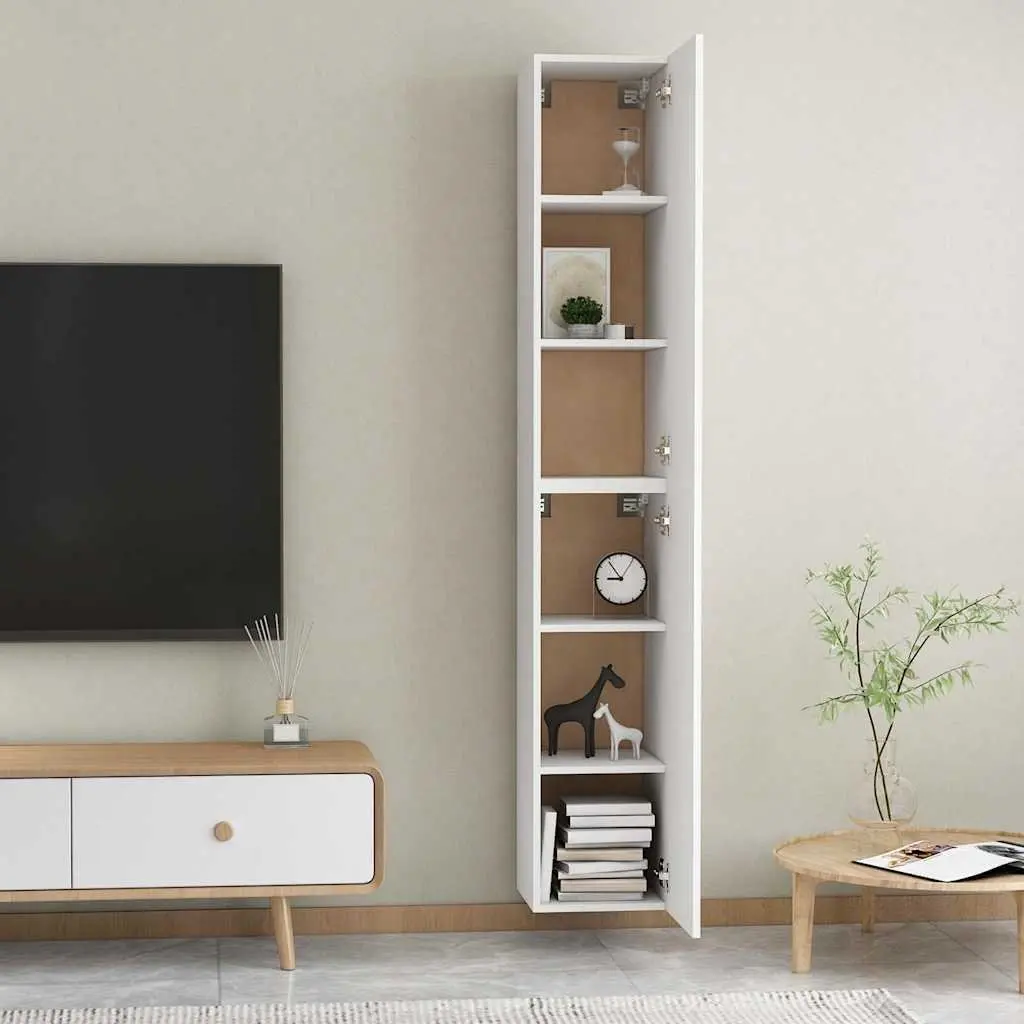 Wall-Mounted TV Cabinet Set with Storage Shelves
