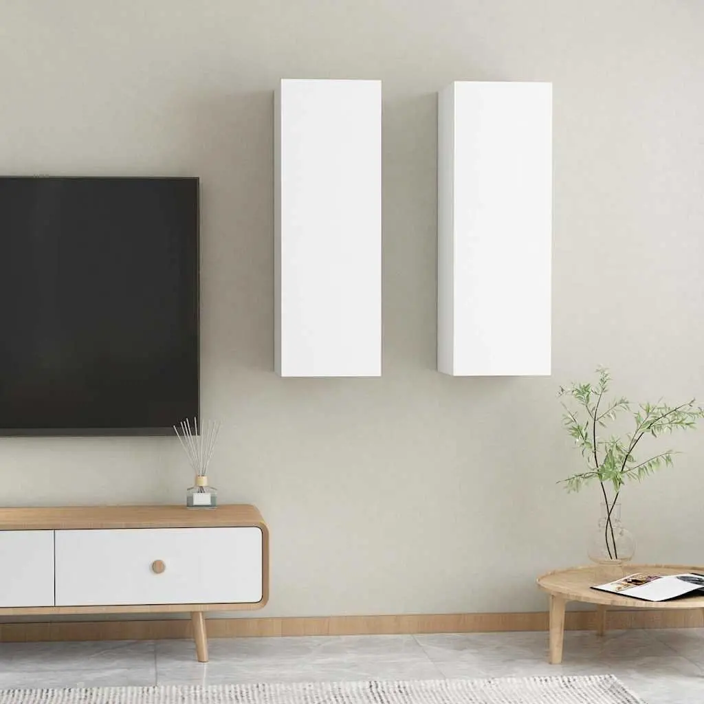 Wall-Mounted TV Cabinet Set with Storage Shelves