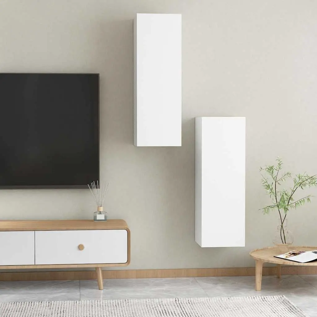 Wall-Mounted TV Cabinet Set with Storage Shelves