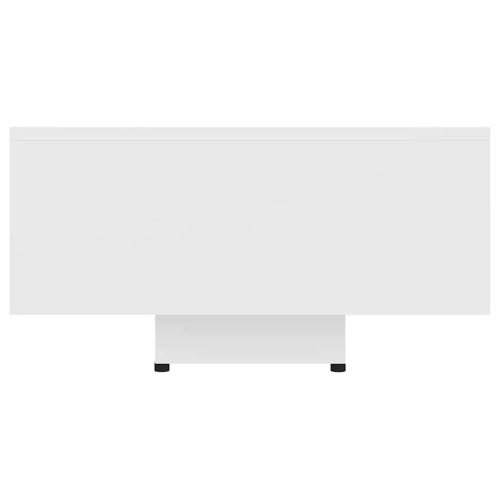 White Coffee Table Modern Design Living Room Accent Table Engineered Wood