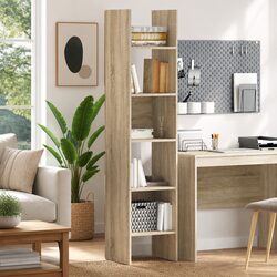 Sturdy Book Cabinet in Sonoma Oak - 5 Compartments