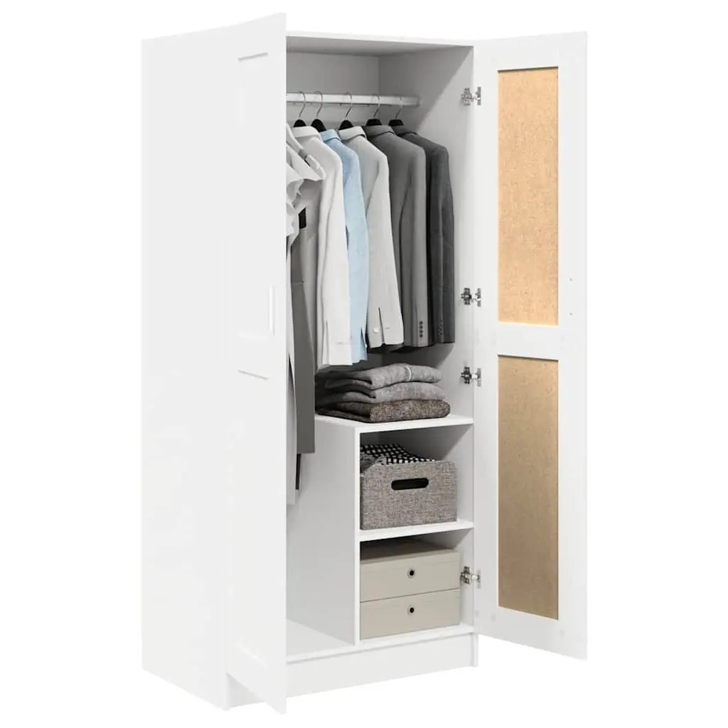 Wardrobe White Compact Large Storage Organizer Furniture