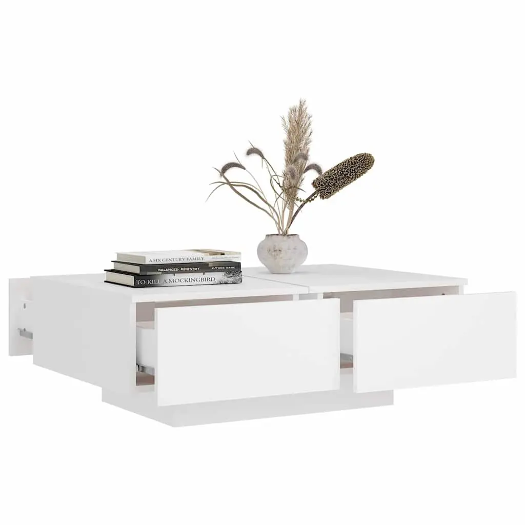 Coffee Table White Engineered Wood 90x60x31cm Stable Surface Easy to Clean