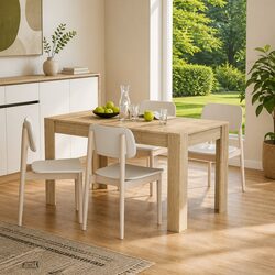 Dining Table Kitchen Sonoma Oak Brown Engineered Wood Sturdy Stable Elegant