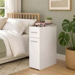 Compact White Storage Cabinet for Organized Living