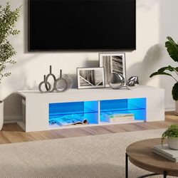 Compact TV Cabinet with LED Lights – Ideal for Media