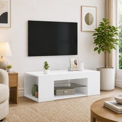 Compact TV Cabinet with RGB LED Lights for Entertainment