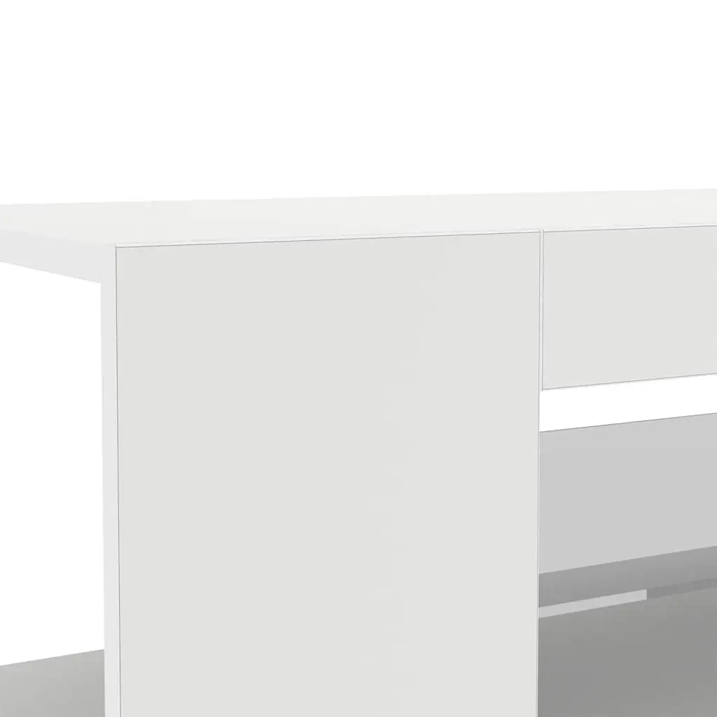 TV Cabinet White Modern Media Storage Unit with RGB LED Lights