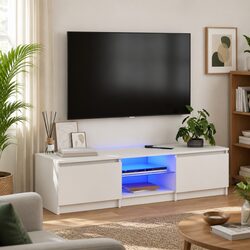 Your Perfect White TV Cabinet with LED for Living Room