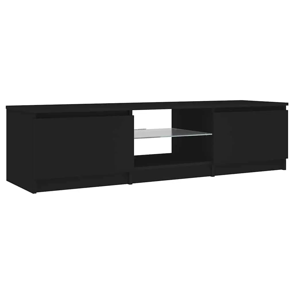 TV Cabinet Black 140 x 40 x 36 cm RGB LED Lights Storage Organiser