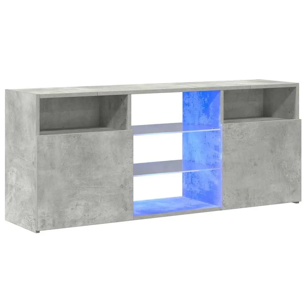 TV Cabinet Grey 120cm RGB LED Lights Media Storage Unit