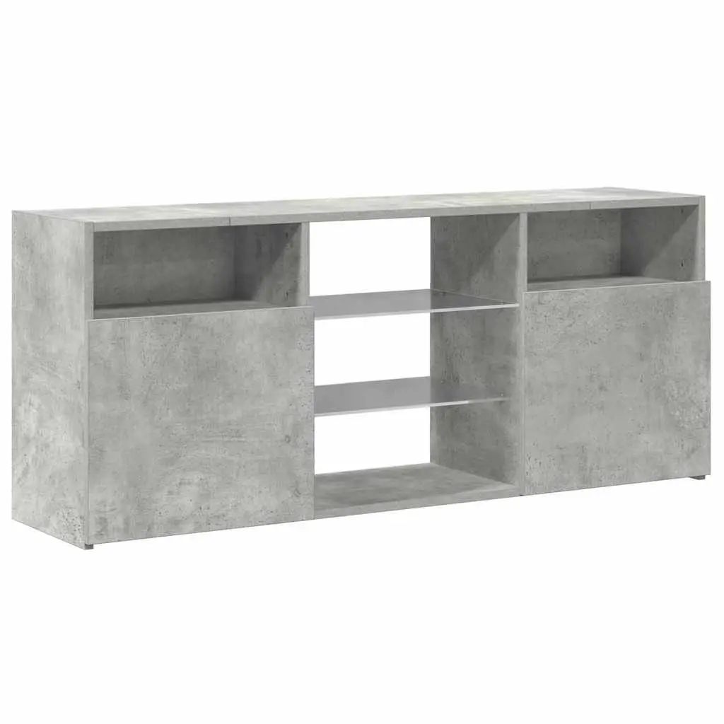 TV Cabinet Grey 120cm RGB LED Lights Media Storage Unit