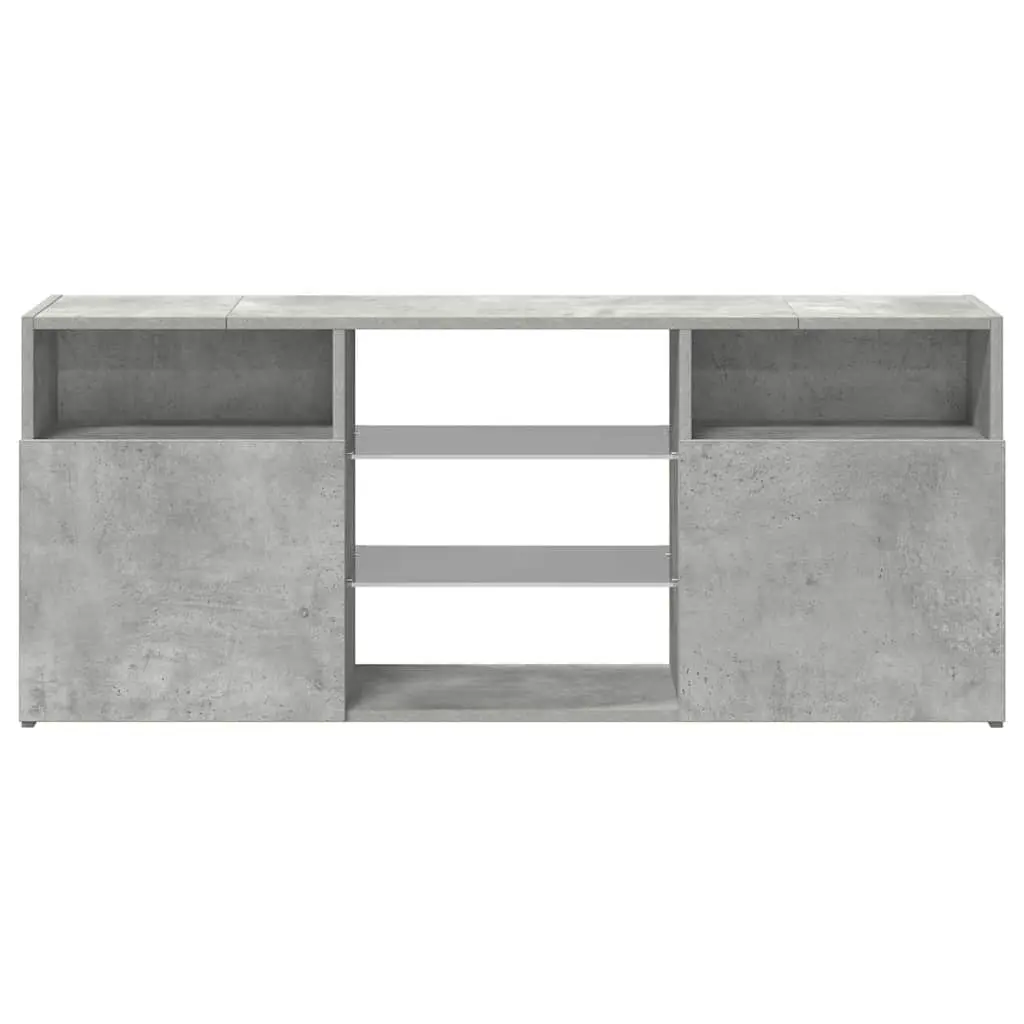 TV Cabinet Grey 120cm RGB LED Lights Media Storage Unit
