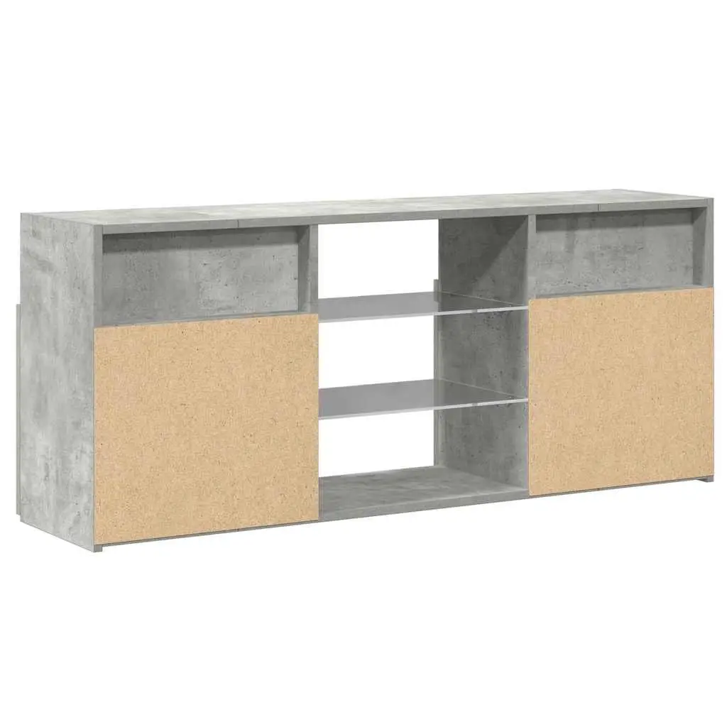 TV Cabinet Grey 120cm RGB LED Lights Media Storage Unit