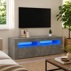 Compact Grey Media Unit with RGB LED Lighting Included
