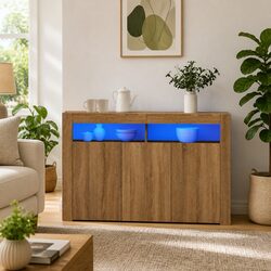 Compact Sideboard with RGB LED Lights - 115.5x30x75 cm