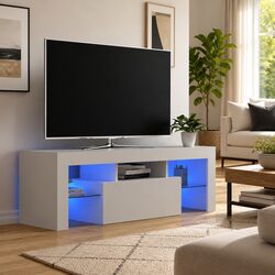 Compact TV Cabinet with RGB LED Lighting