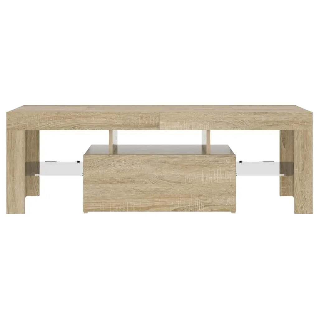 TV Cabinet with RGB LED Lights Sonoma Oak Media Storage Stand 120x35x40cm