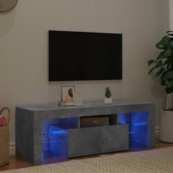 Compact Grey TV Cabinet with LED Lighting Features