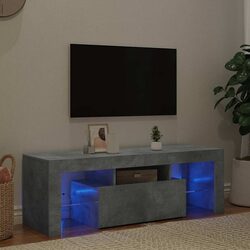 Compact Grey TV Cabinet with LED Lighting Features
