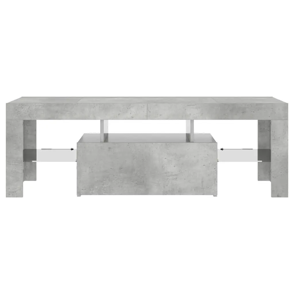 TV Cabinet Grey 120L x 35W x 40H cm RGB LED Lights Media Storage Stand