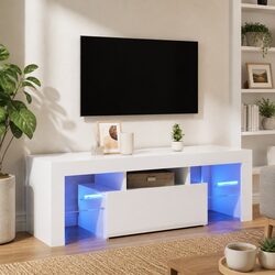 Confidently Stylish White High Gloss TV Cabinet with LEDs