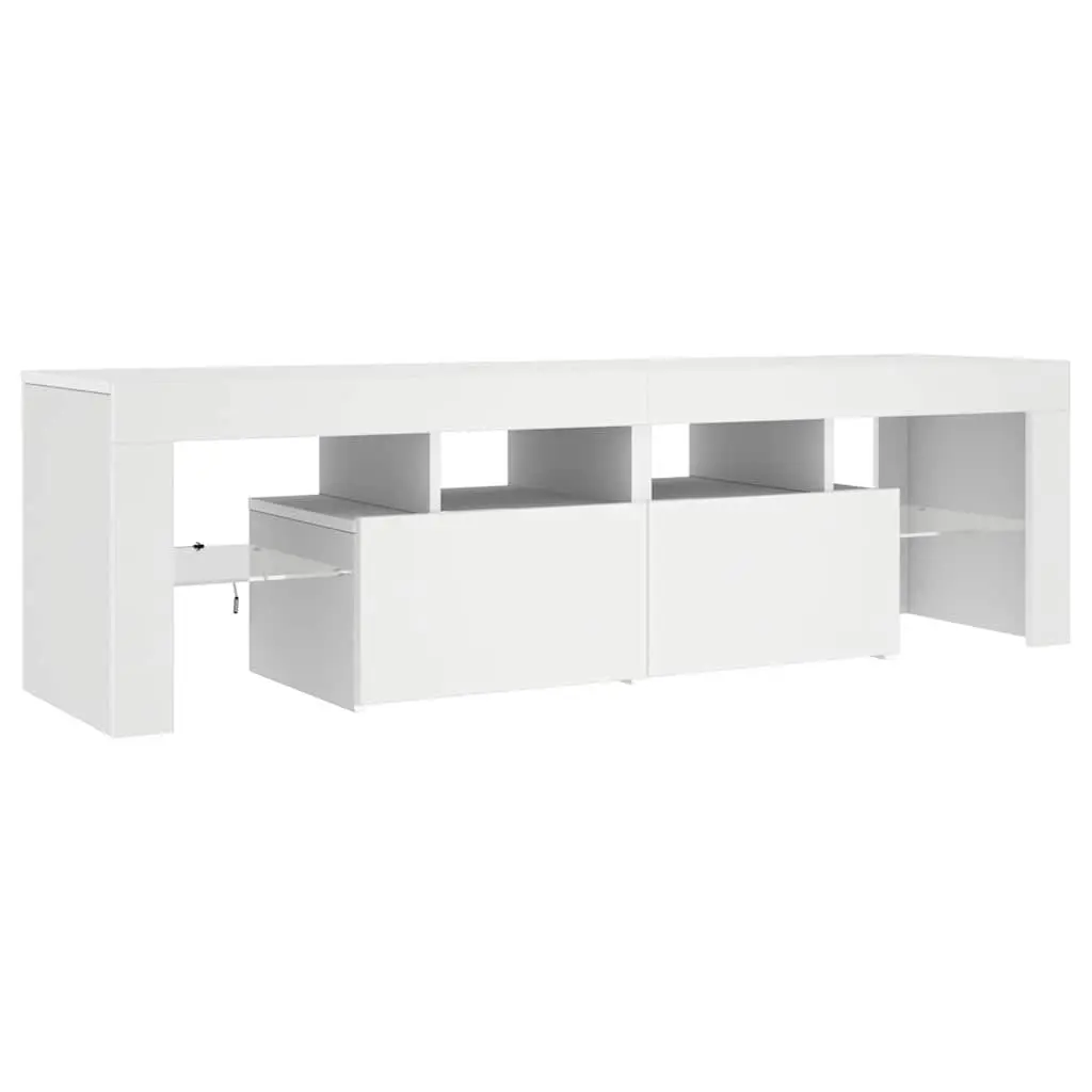 TV Cabinet with RGB LED Lights, 140cm in White