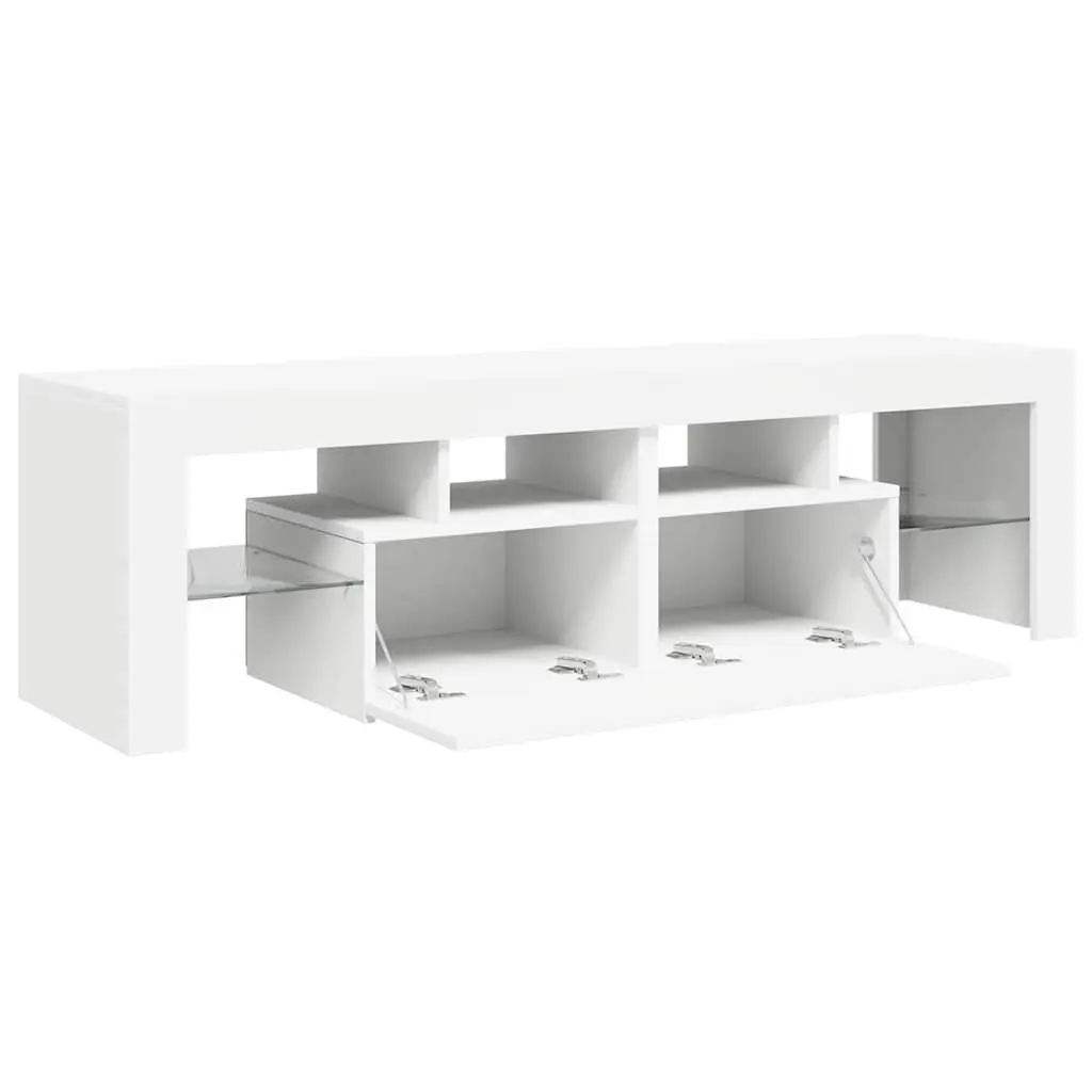 TV Cabinet with RGB LED Lights, 140cm in White