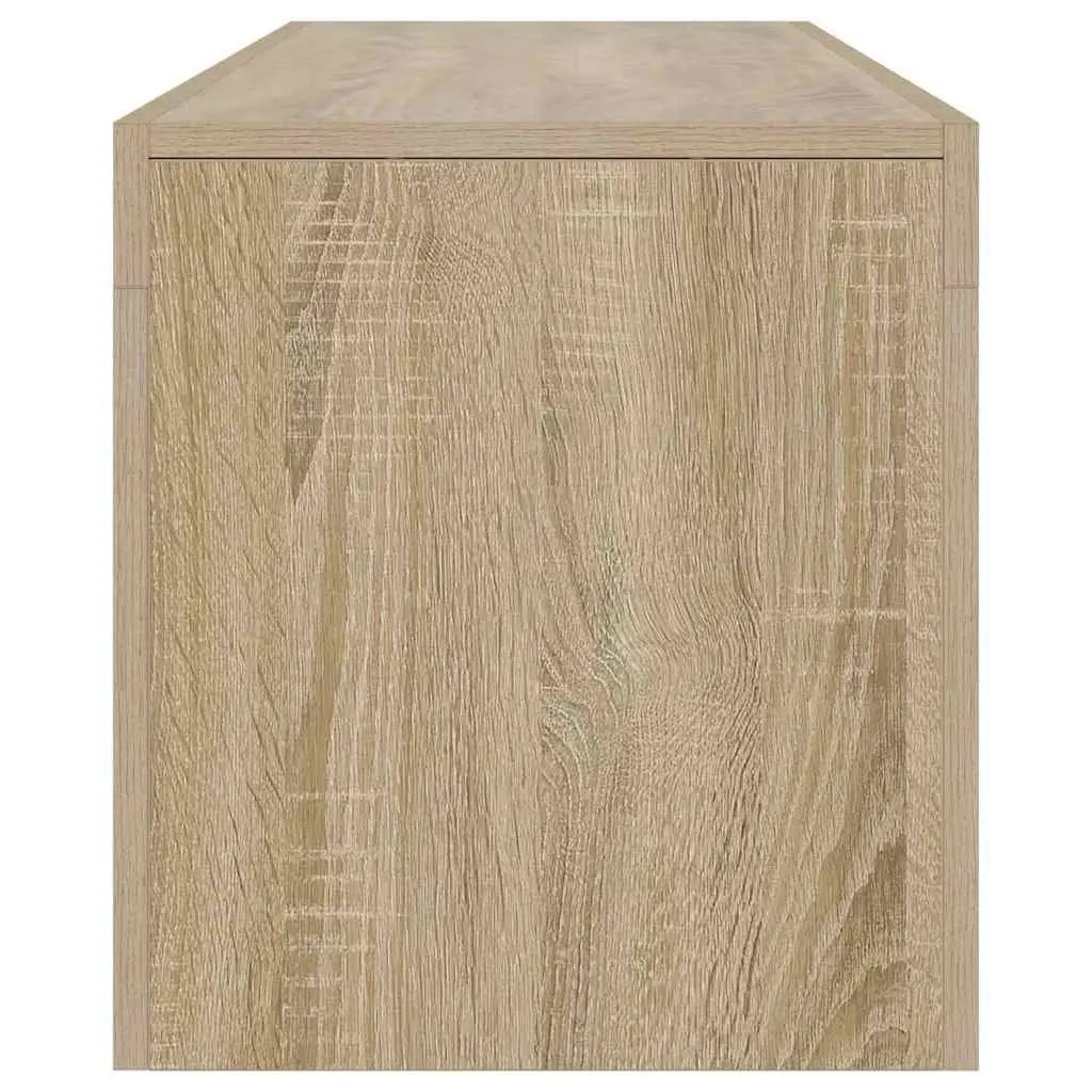 TV Cabinet Brown Engineered Wood RGB LED Lights Storage Unit