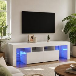 Modern High Gloss TV Cabinet with Ample Storage