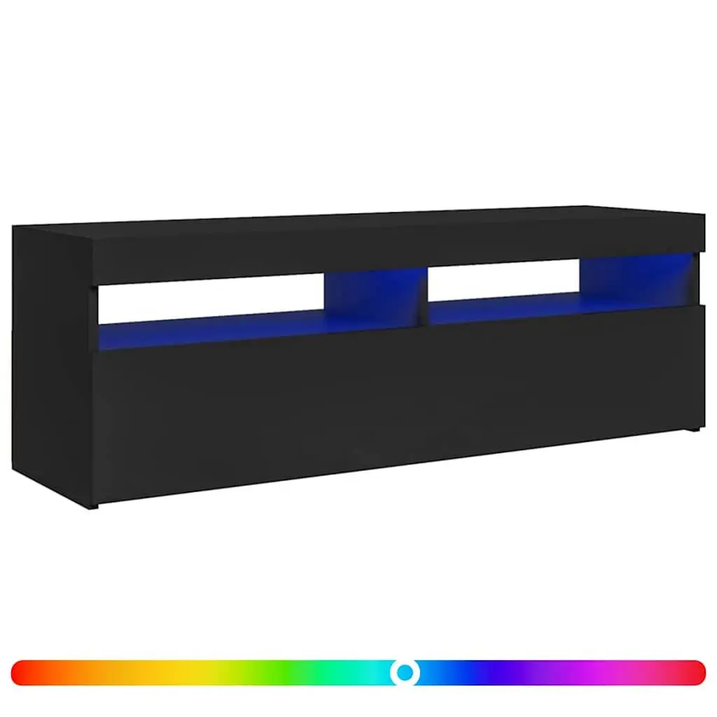 TV Cabinet Black 120x35x40cm RGB LED Lights Media Stand Entertainment Unit