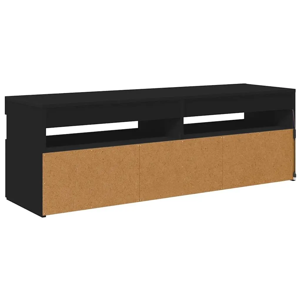 TV Cabinet Black 120x35x40cm RGB LED Lights Media Stand Entertainment Unit