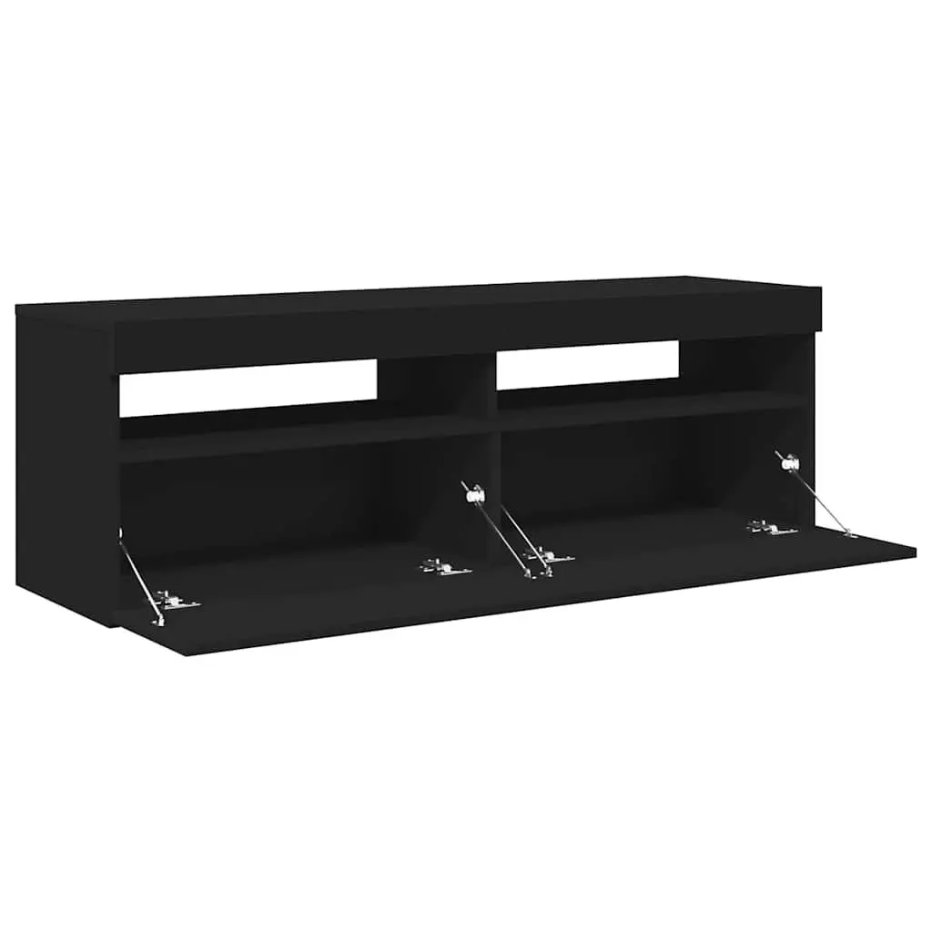 TV Cabinet Black 120x35x40cm RGB LED Lights Media Stand Entertainment Unit