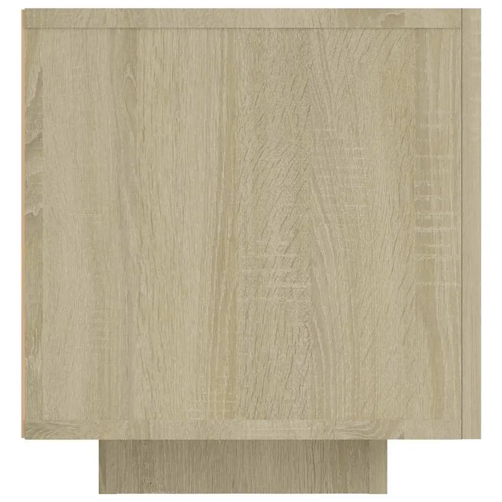 TV Cabinet with RGB LED Lights Media Storage Unit Brown Sonoma Oak Modern