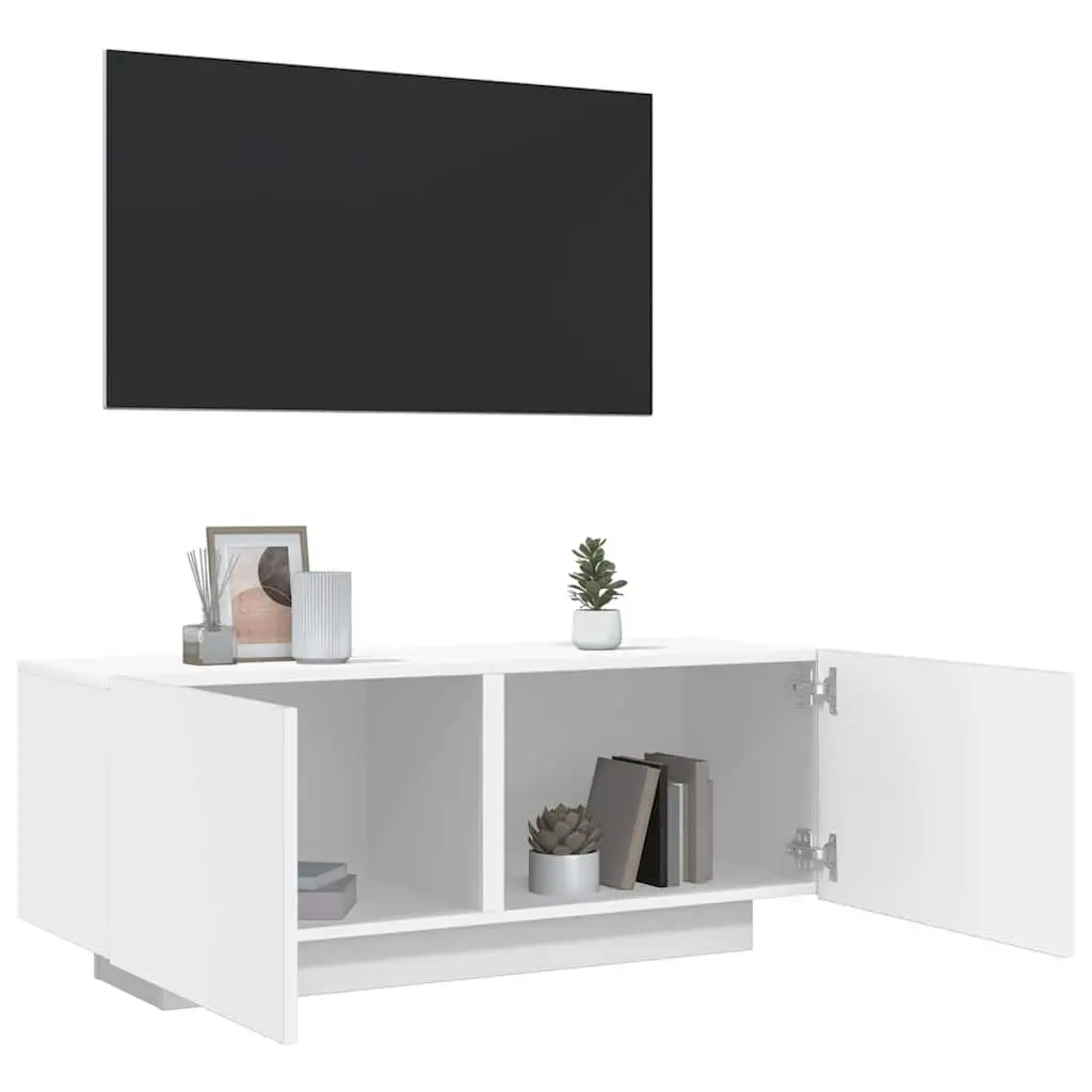 White TV Cabinet, Engineered Wood, 100x35x40 cm