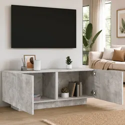 Concise Concrete Grey TV Cabinet for Media Storage