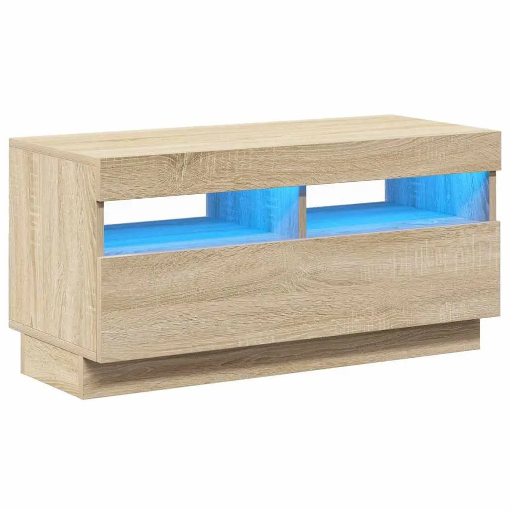 Brown Media Cabinet with LED Lights