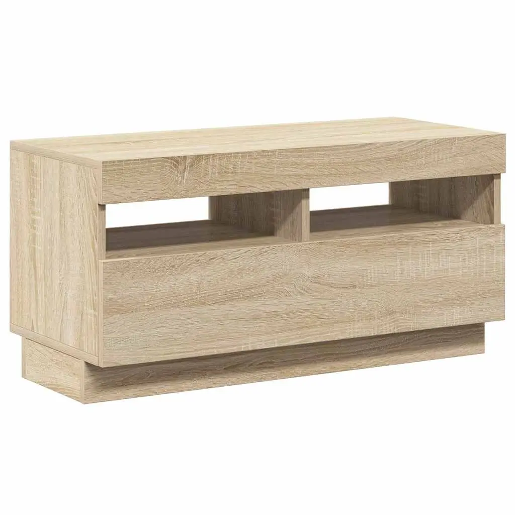Brown Media Cabinet with LED Lights